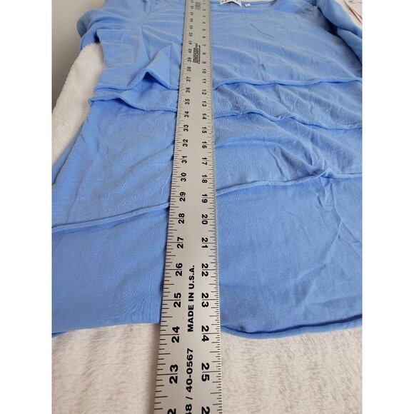 Habitat Blue 3/4 Sleeve Layered Tunic Top Womens Medium Cotton Blend Stretch - Picture 8 of 8